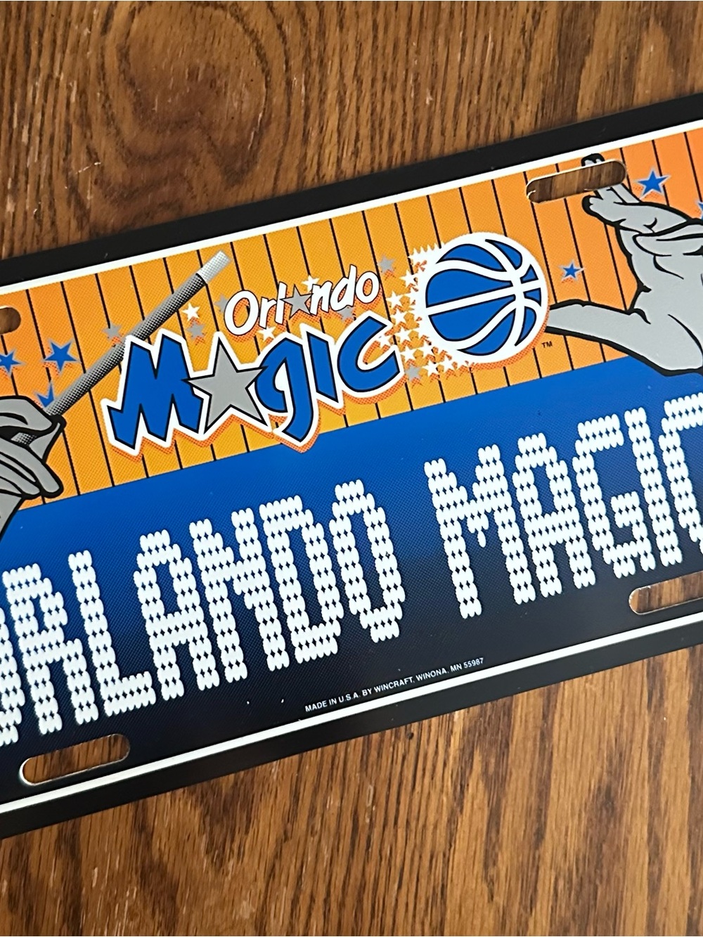 Vintage 90s Orlando Magic License Plate Poly Tag NBA Deadstock NOS Pristine